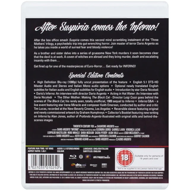 Inferno Blu-ray